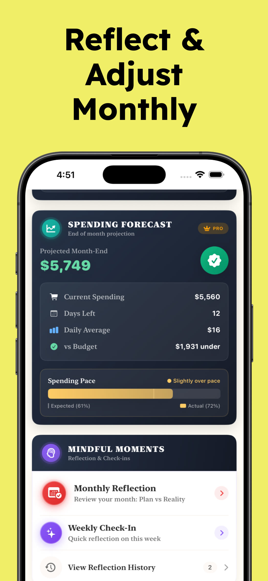 Kakeibo monthly reflection - answer guided questions to understand your spending patterns