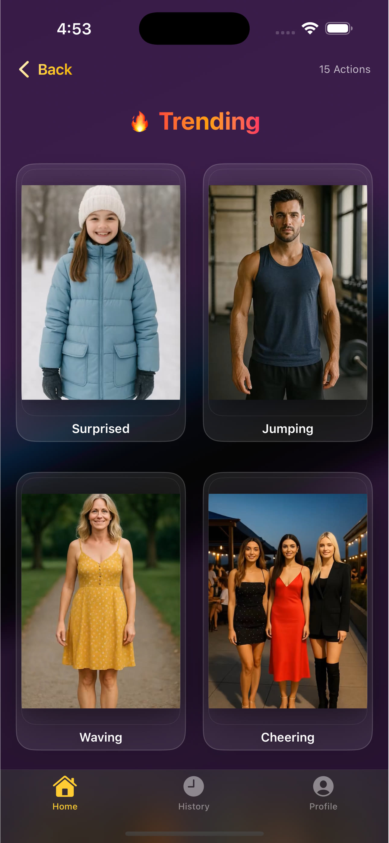 Trending action presets for social media advertising - create engaging video ads